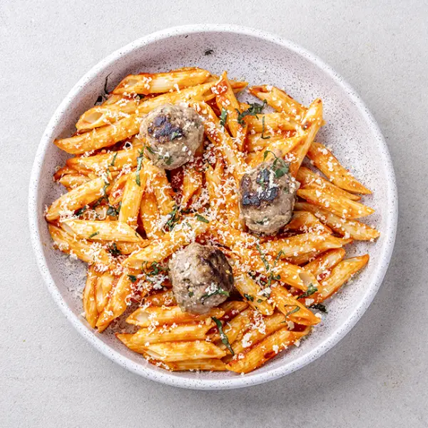 German Meatballs with Penne Pasta